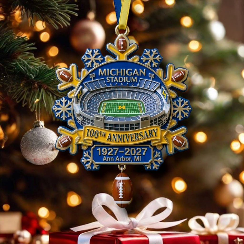 Michigan Stadium 100th Anniversary Snowflake Ornament Christmas Tree Decorations - Kdjoy
