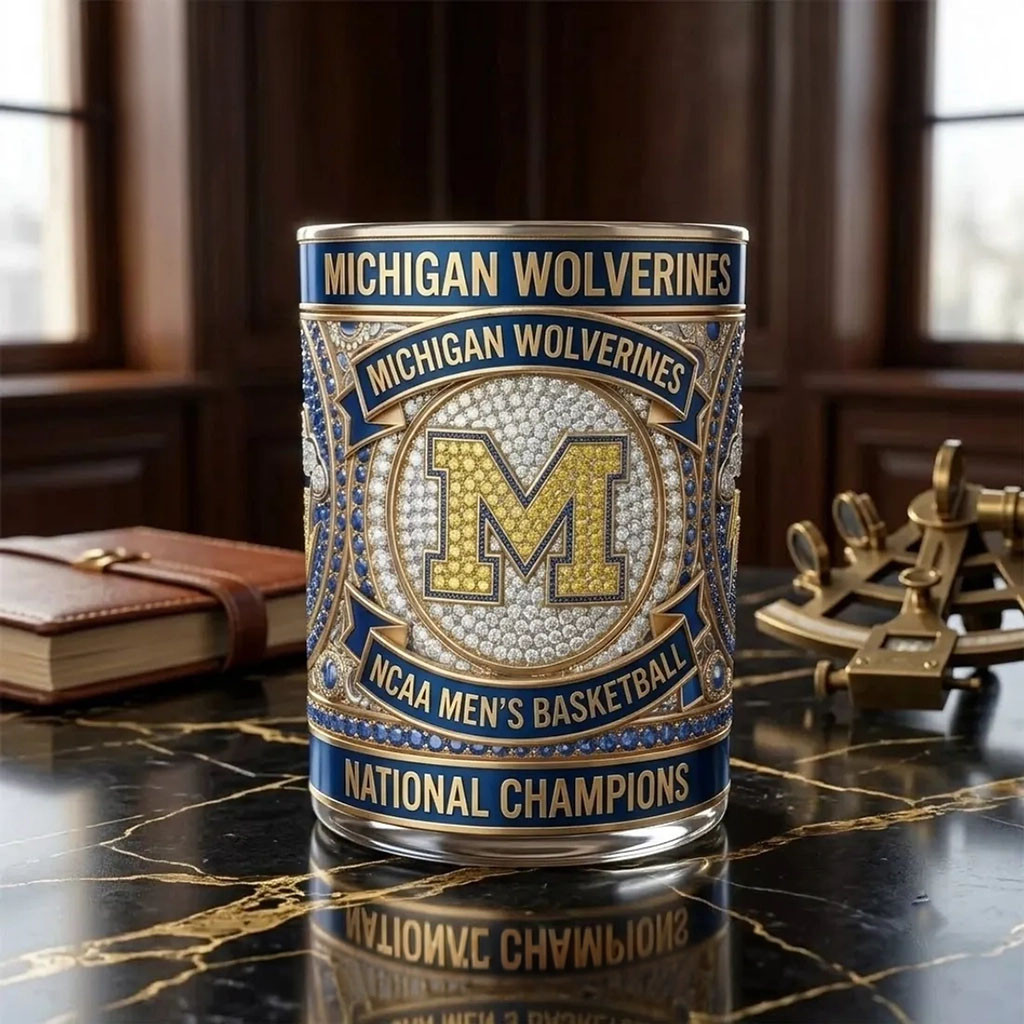 Michigan Wolverines 2026 National Champions Drinking Glass Wolverines Merch Gifts For Him - Kdjoy