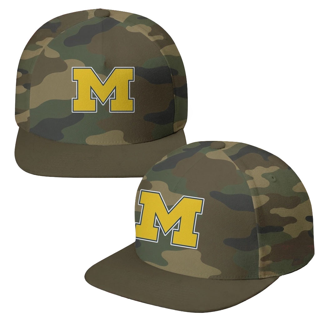 Michigan Wolverines Field Ops Camo Snapback Hat Wolverines Merch Presents For Football Fans - Kdjoy