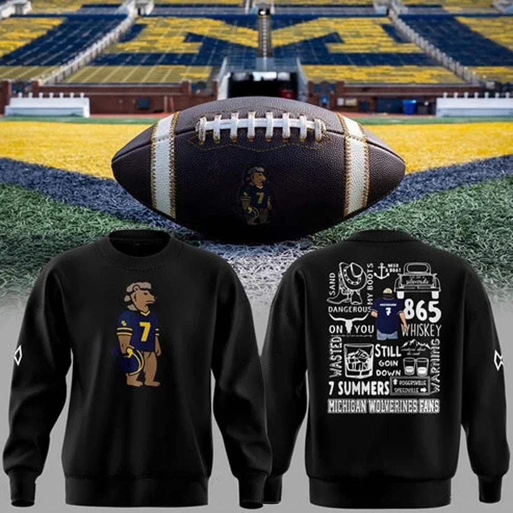 Michigan Wolverines Football X Morgan Wallen Black Sweatshirt MW Still The Problem Tour Merch - Kdjoy