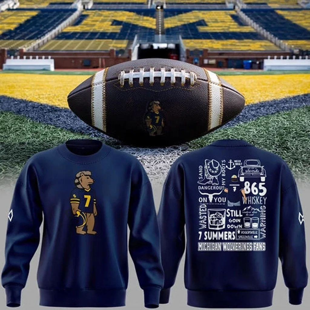 Michigan Wolverines Football X Morgan Wallen Sweatshirt Wolverines Merch Gifts For Football Fan - Kdjoy