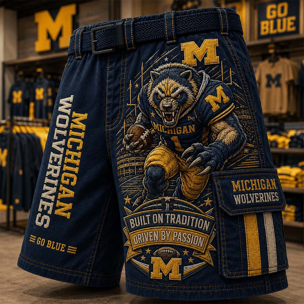Michigan Wolverines Merch Go Blue Michigan Football Shorts Presents For Football Lovers