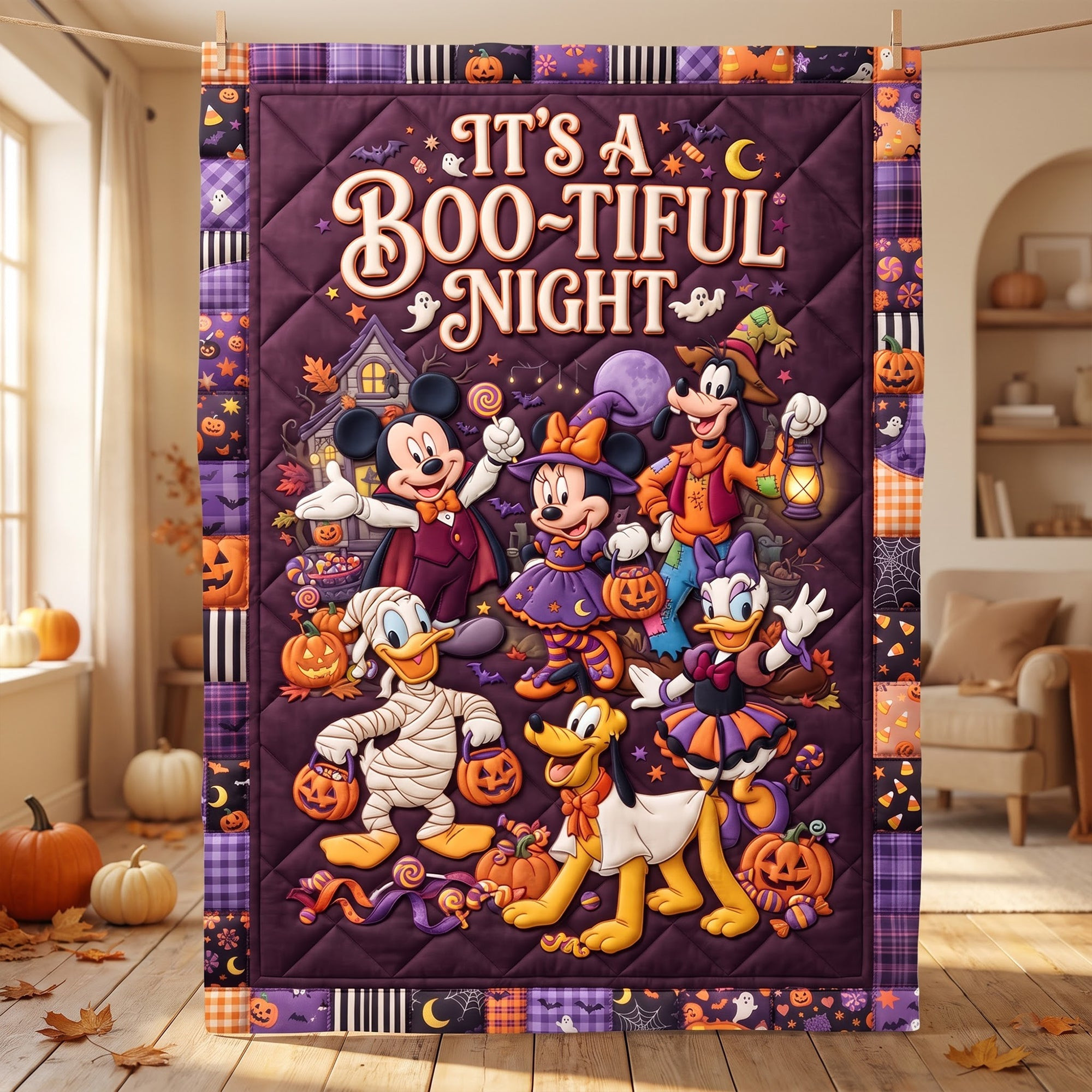 Mickey And Friends It's A Boo Tiful Night Blanket Best Gifts For Halloween - Kdjoy