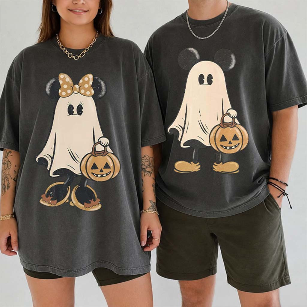 Mickey And Minnie Ghost T-Shirt Trick Or Treat Halloween Couples Shirts Gift For Him Her - Kdjoy Mickey And Minnie Ghost T-Shirt Trick Or Treat Halloween Couples Shirts Gift For Him Her - Kdjoy