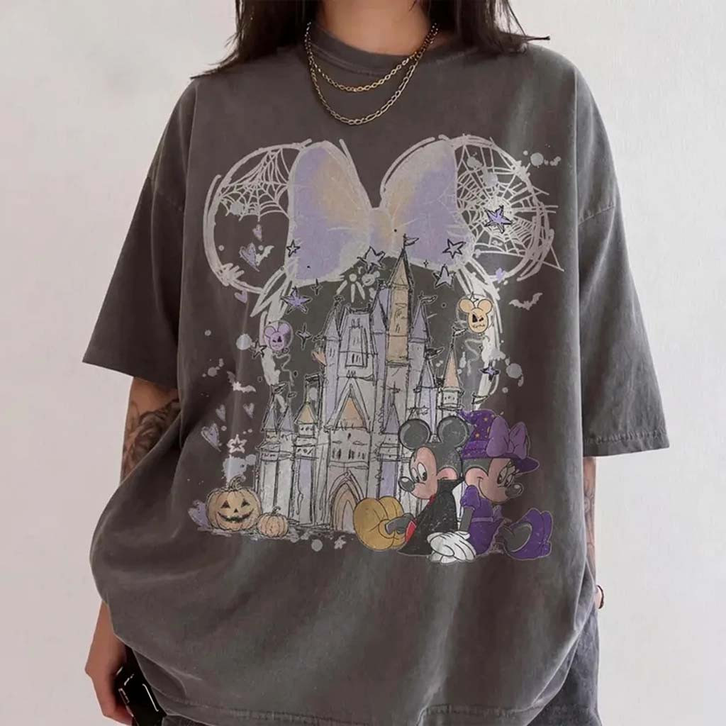 Mickey And Minnie Mouse In Halloween Costumes T-Shirt D Castel Shirt Halloween Gift Ideas - Kdjoy Mickey And Minnie Mouse In Halloween Costumes T-Shirt D Castel Shirt Halloween Gift Ideas - Kdjoy