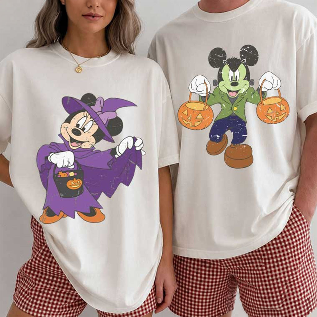 Mickey And Minnie Spooky Season Halloween Matching Couples Shirts Disney Halloween Merch - Kdjoy