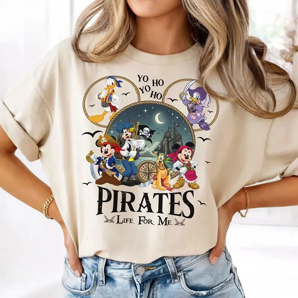 Mickey Friends Pirate's Life For Me Shirt Yo Ho Yo Pirates Of The Caribbean T-Shirt BFF Gifts - Kdjoy