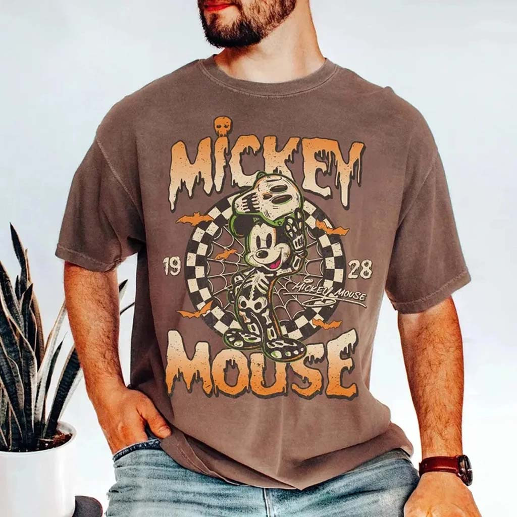 Mickey Mouse Skeleton Costume T-Shirt Halloween Horror Nights Apparel Gift For Friends - Kdjoy