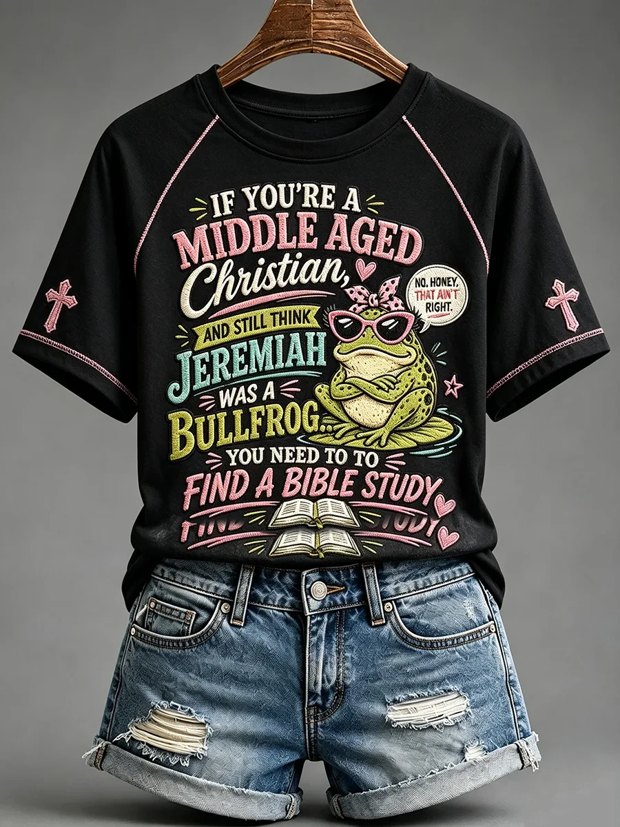 Middle Aged Christian Jeremiah Was A Bullfrog T-Shirt Christian Frog Shirt Gifts - Kdjoy