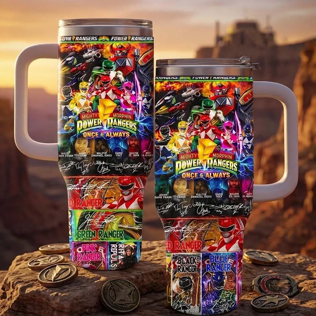 Mighty Morphin Power Rangers Once And Always Stanley Tumbler MMPR Merch Gift For Son - Kdjoy Mighty Morphin Power Rangers Once And Always Stanley Tumbler MMPR Merch Gift For Son - Kdjoy