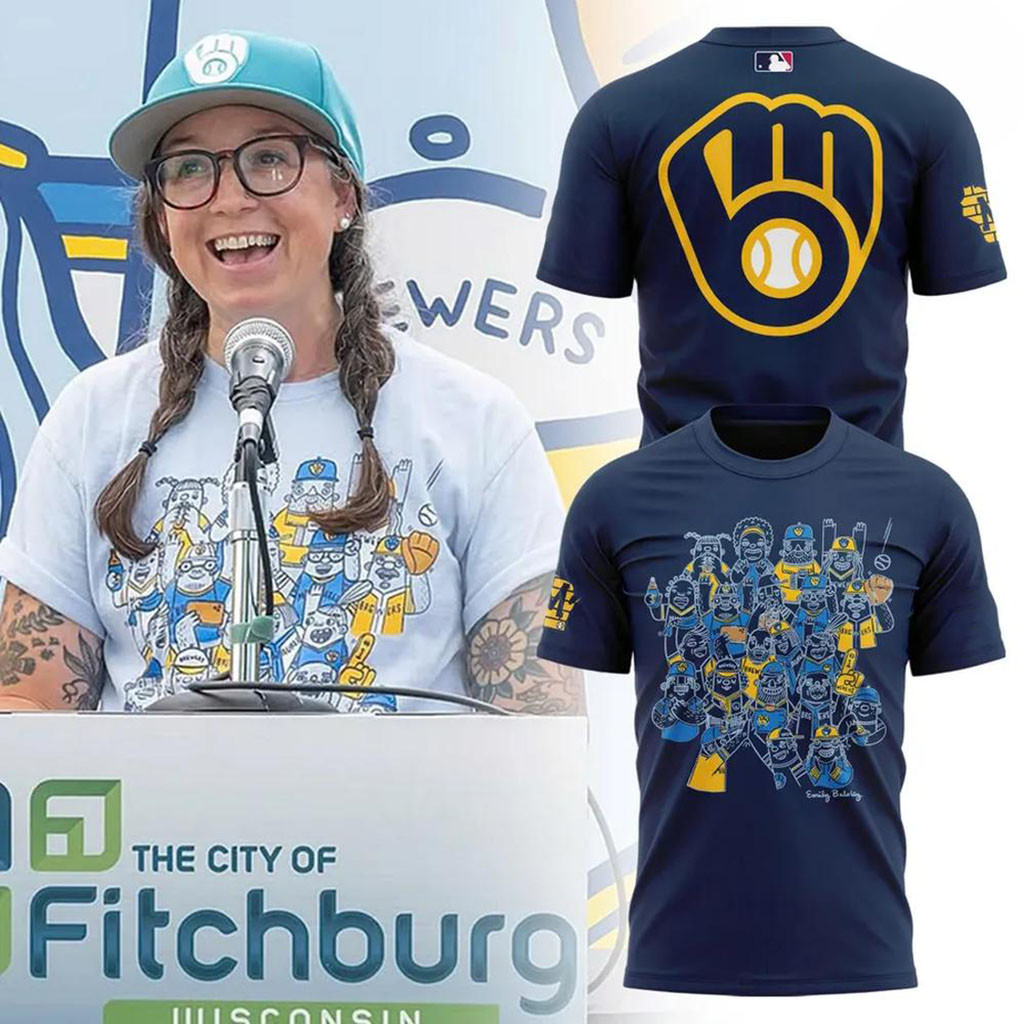 Milwaukee Brewers Ball-In-Glove T-Shirt Brewers Merch Best Gifts For Baseball Fans - Kdjoy Milwaukee Brewers Ball-In-Glove T-Shirt Brewers Merch Best Gifts For Baseball Fans - Kdjoy