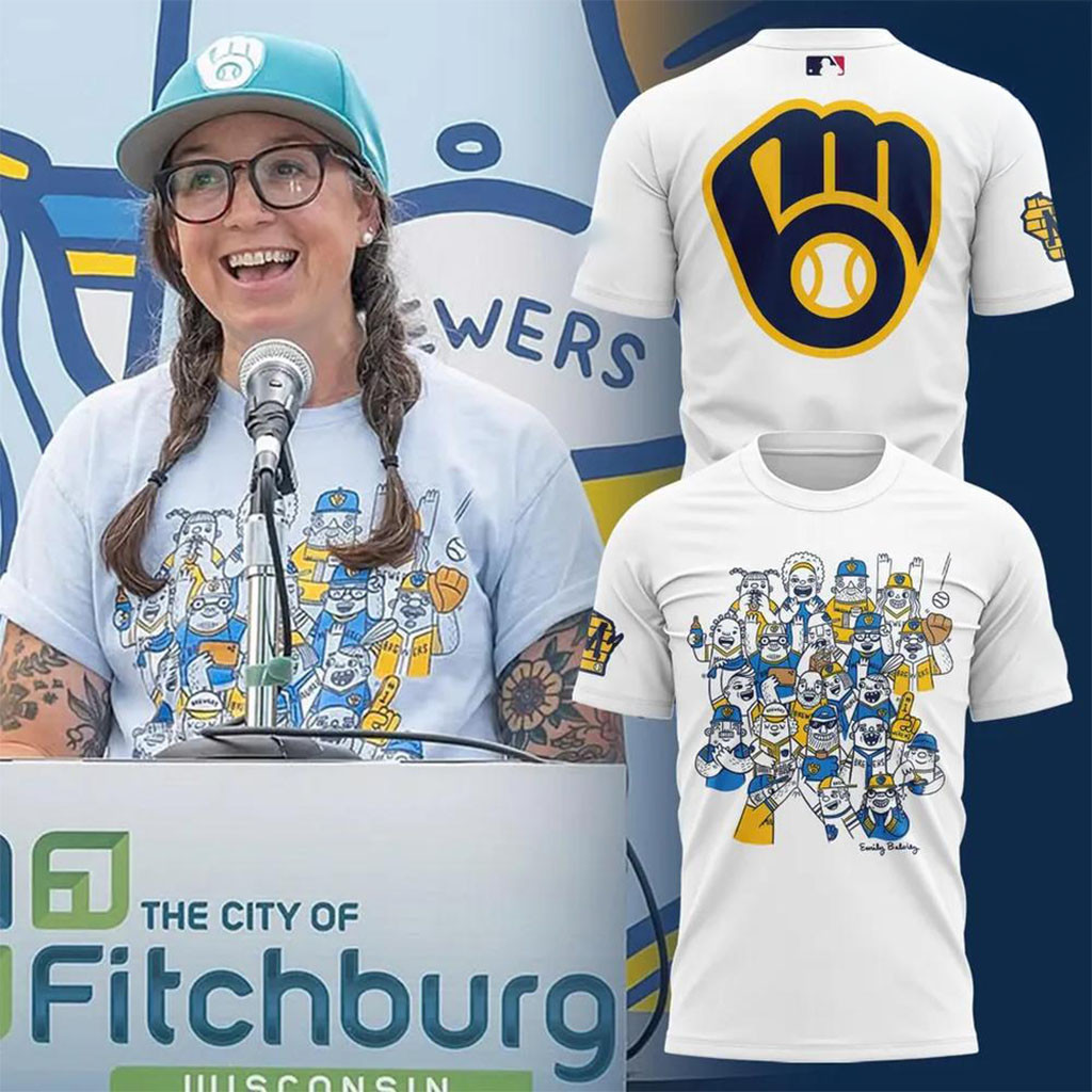 Milwaukee Brewers Ball-In-Glove T-Shirt Brewers Merch Gifts For Baseball Lovers - Kdjoy