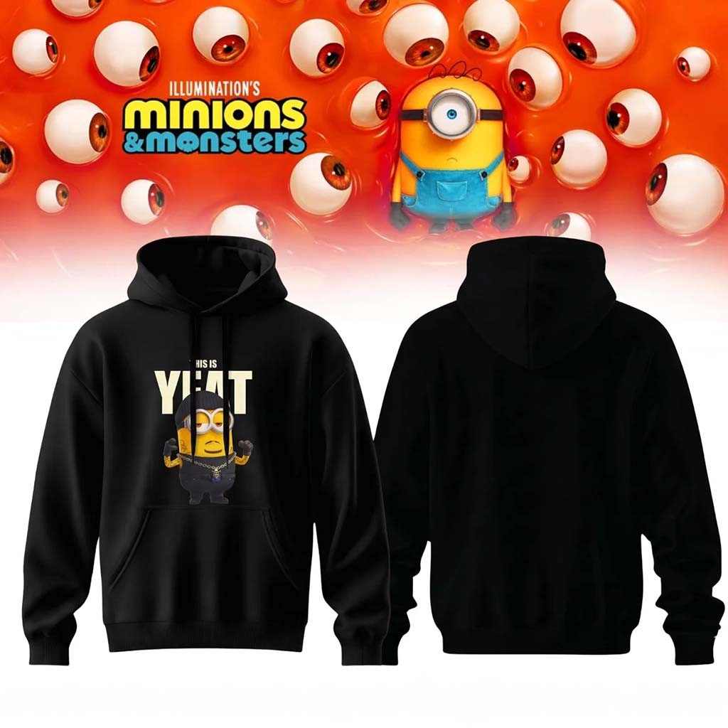 Minions x Monsters This Is Yeat Hoodie Black Cute Cartoon Minions Merch Gifts For Besties - Kdjoy