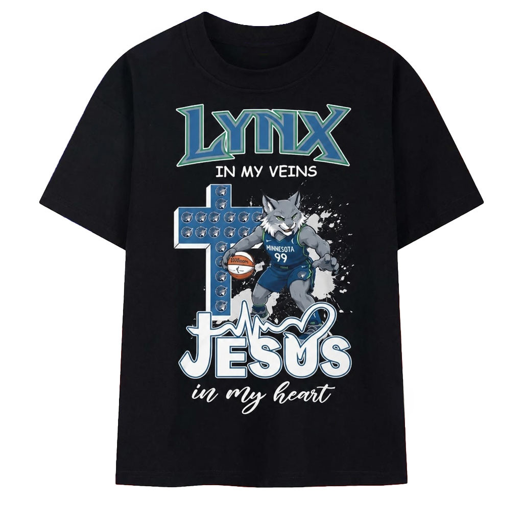 Minnesota Lynx In My Veins Jesus In My Heart T-Shirt MN Lynx Merch Gift For Basketball Fans - Kdjoy Minnesota Lynx In My Veins Jesus In My Heart T-Shirt MN Lynx Merch Gift For Basketball Fans - Kdjoy