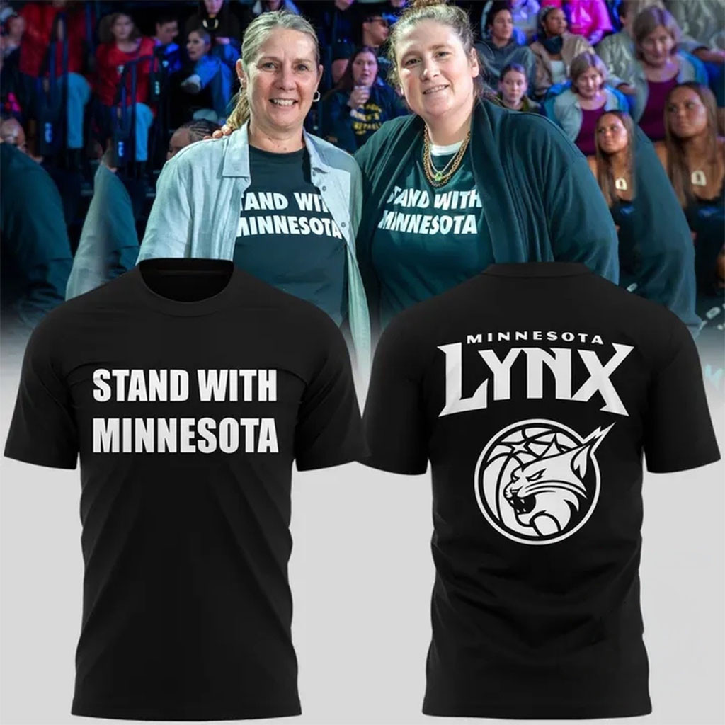 Minnesota Lynx Stand With Minnesota 2026 T-Shirt Black Minnesota Lynx Merch Gift For Fans