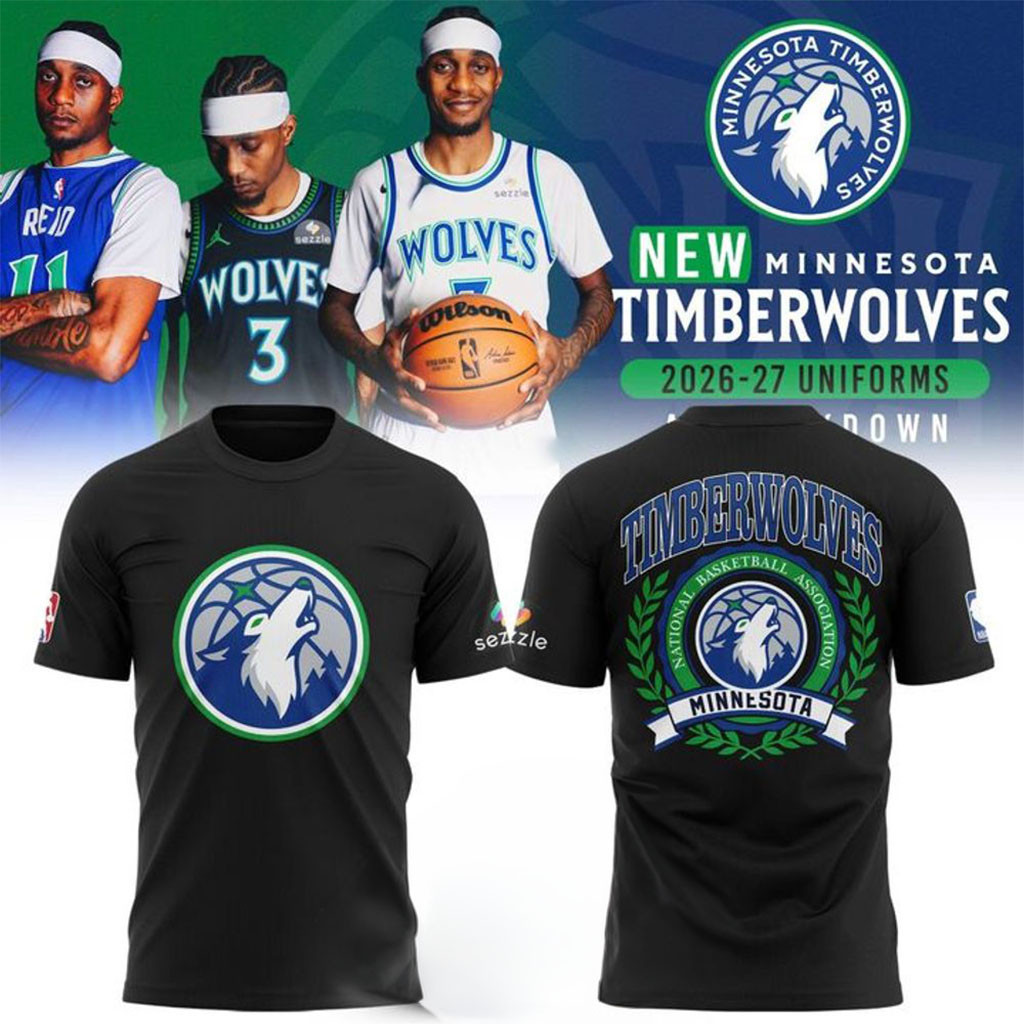 Minnesota Timberwolves 2026 2027 New Black Shirt MN Timberwolves Merch Basketball Fan Gifts - Kdjoy Minnesota Timberwolves 2026 2027 New Black Shirt MN Timberwolves Merch Basketball Fan Gifts - Kdjoy