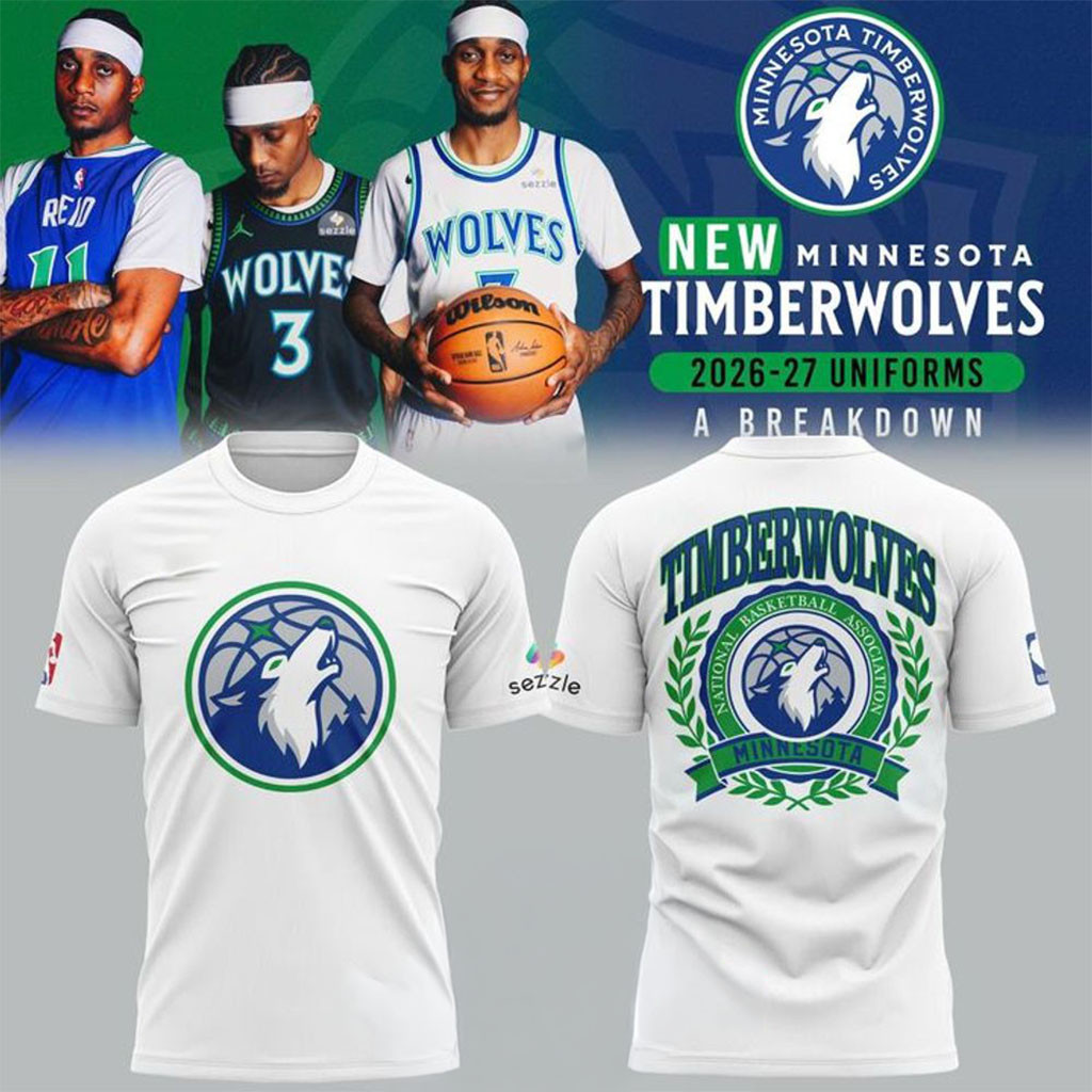 Minnesota Timberwolves 2026-2027 New White Shirt Timberwolves Merch Present For Basketball Fan - Kdjoy