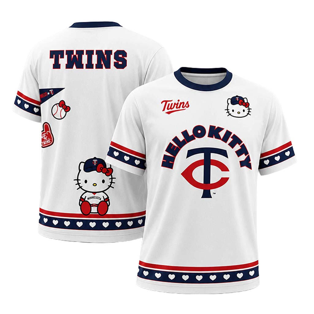 Minnesota Twins 2026 Hello Kitty Night Newest Shirt Twins Merch Gifts For Baseball Lovers - Kdjoy