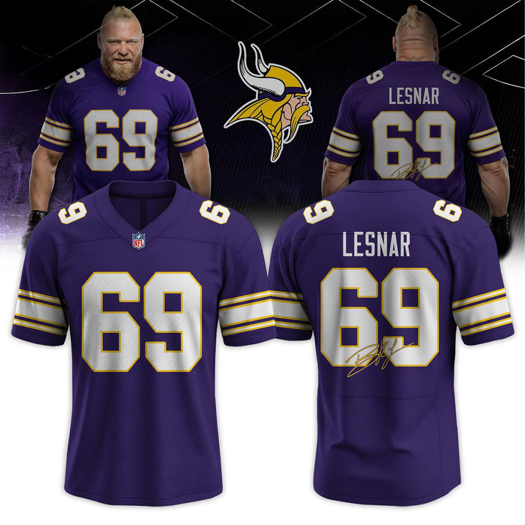 Minnesota Vikings #69 Brock Lesnar 2026 Football Jersey Minnesota Vikings Merch Gift For Fans - Kdjoy