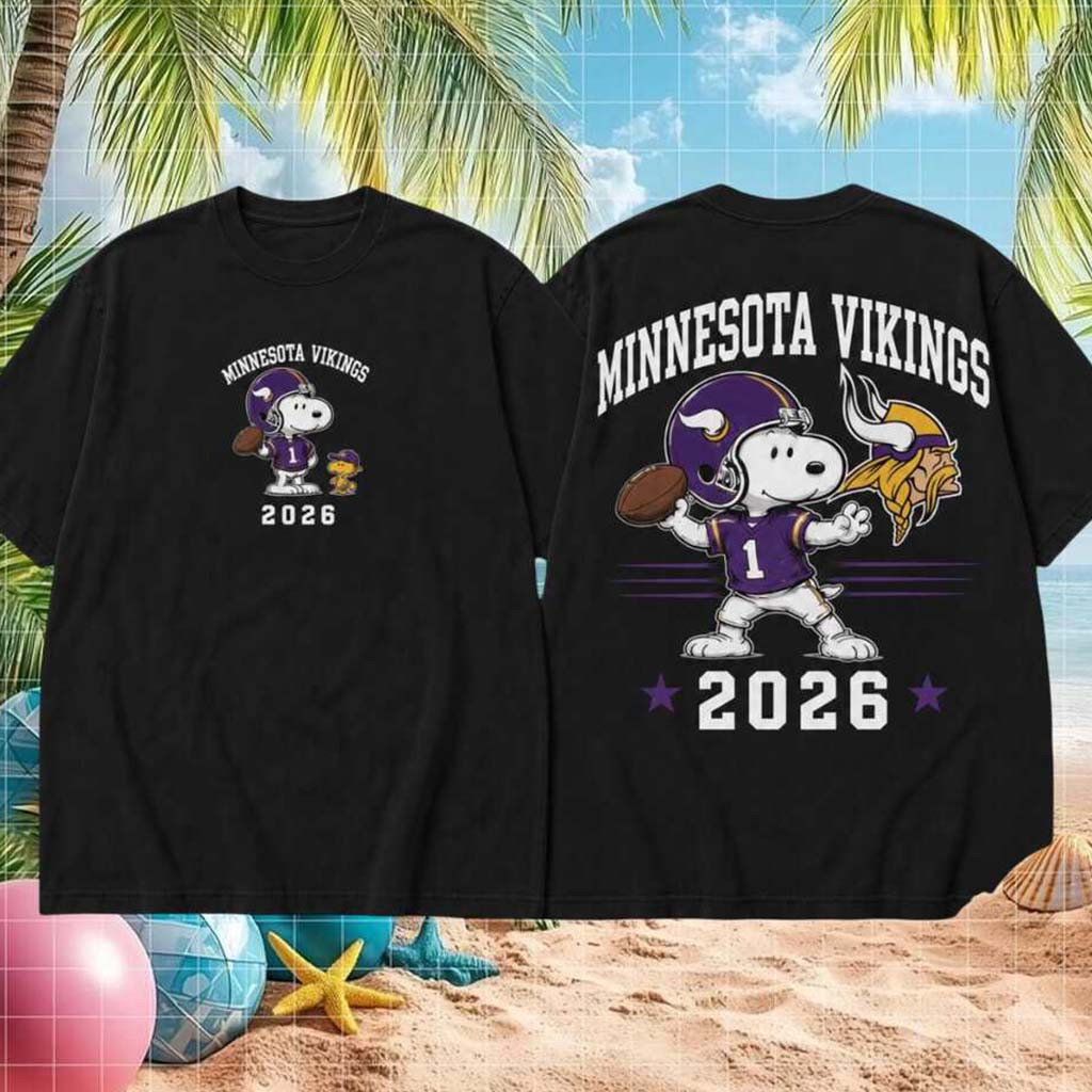 Minnesota Vikings Football Snoopy 2026 Shirt MN Vikings Merch Best Gift For Football Lovers - Kdjoy