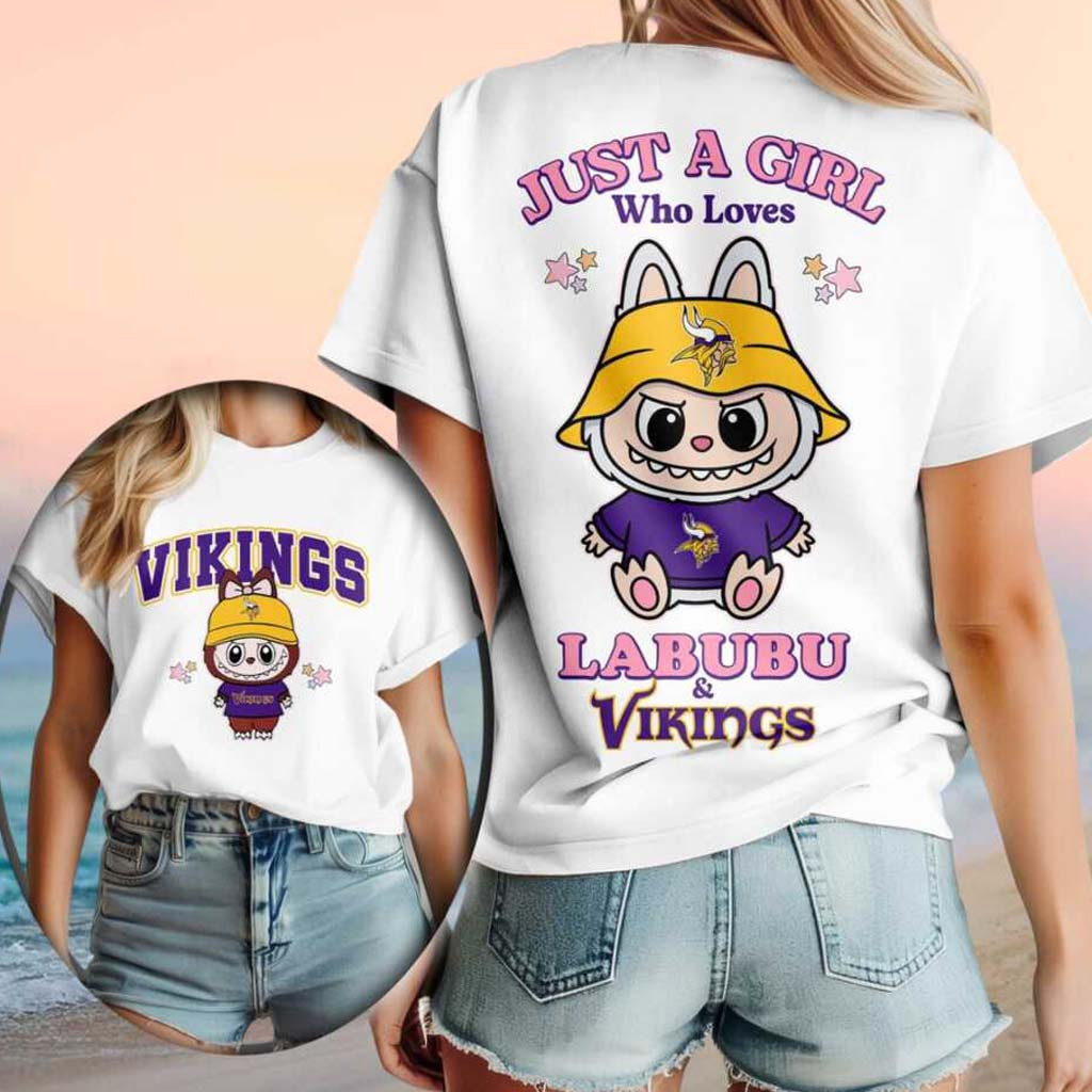 Minnesota Vikings Labubu Mascot Just A Girl Who Loves Football T-Shirt MN Vikings Merch Gifts