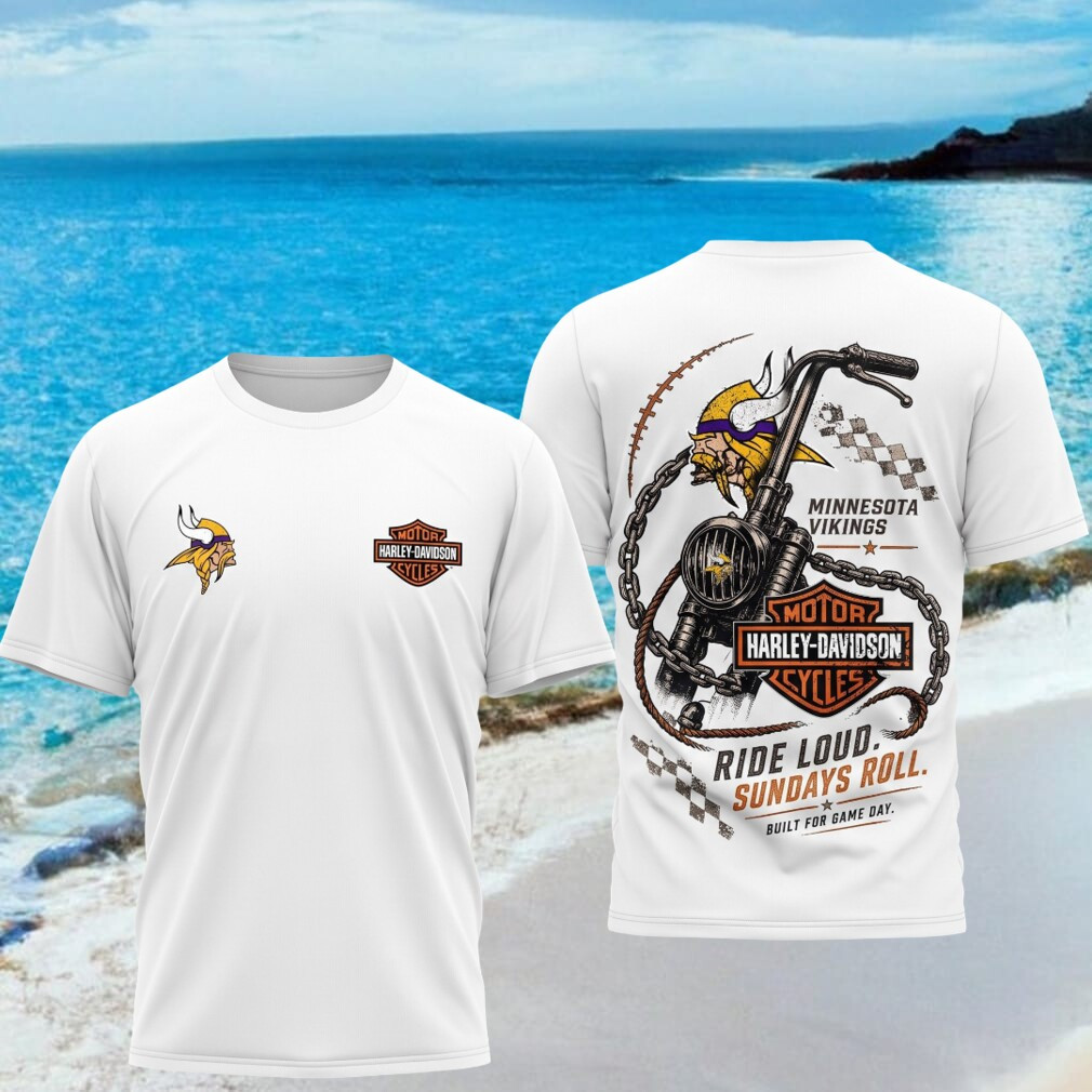 Minnesota Vikings Motorcycle Ride Loud Sundays Roll Biker Shirt MN Vikings Merch Gift For Him - Kdjoy