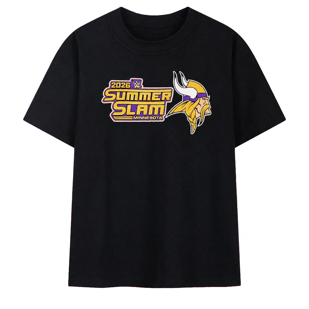 Minnesota Vikings WWE 2026 SummerSlam T-Shirt Minnesota Vikings Merch Gift For Brothers - Kdjoy