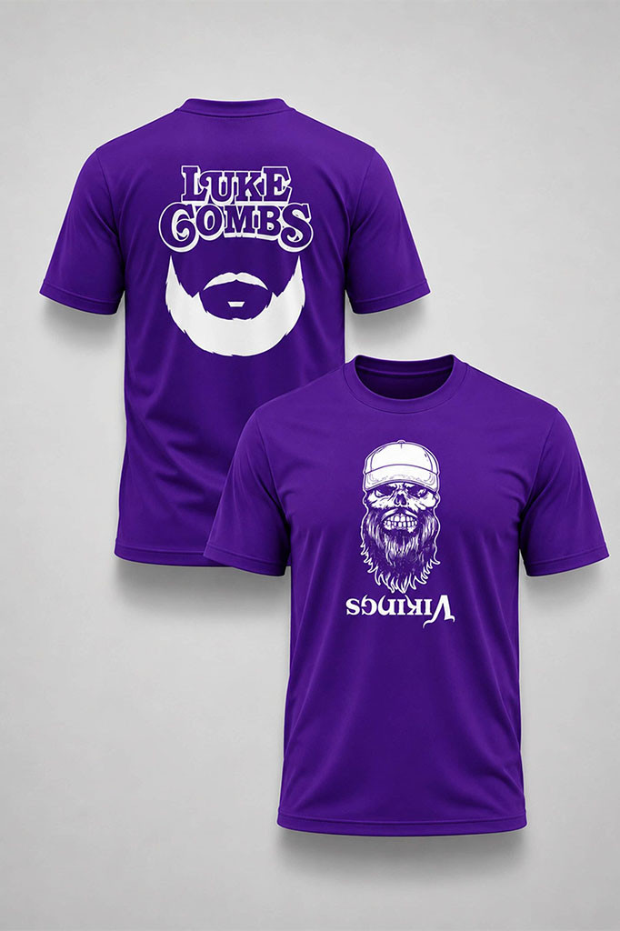 Minnesota Vikings x Luke Combs 2026 Skull-beard Shirt Vikings Merch Gifts For Brother - Kdjoy Minnesota Vikings x Luke Combs 2026 Skull-beard Shirt Vikings Merch Gifts For Brother - Kdjoy