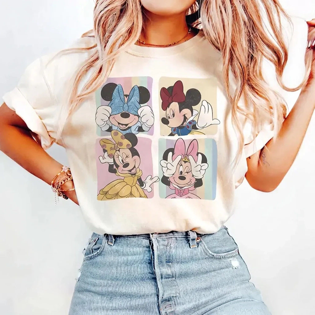Minnie Mouse Collage Vintage T-Shirt Cute Outfits Birthday Gift For Sister - Kdjoy