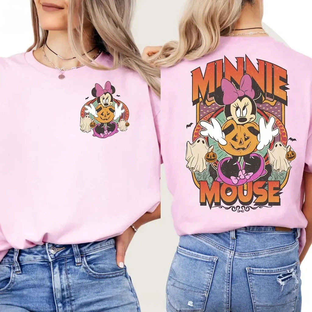 Minnie Mouse Halloween T-Shirt Spooky Vibes Shirt Cute Gift For Halloween - Kdjoy