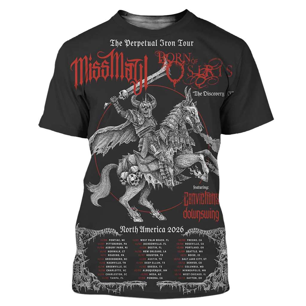 Miss May I And Born Of Osiris The Perpetual Iron Tour 2026 Shirt Miss May I Merch Fans Gifts - Kdjoy