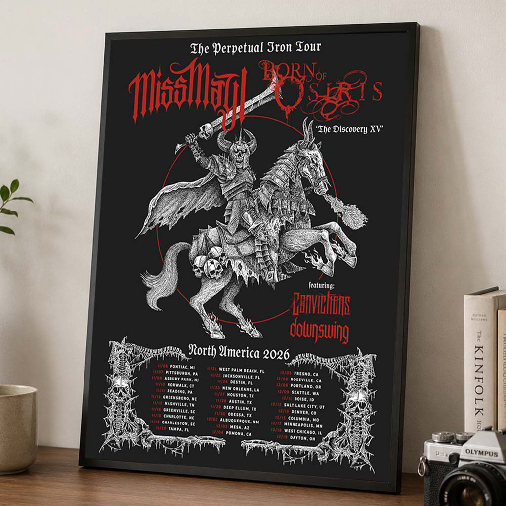Miss May I Merch And Born Of Osiris The Perpetual Iron Tour 2026 North America Schedule Poster - Kdjoy Miss May I Merch And Born Of Osiris The Perpetual Iron Tour 2026 North America Schedule Poster - Kdjoy