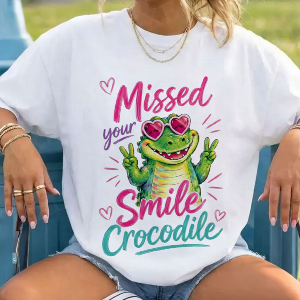Missed Your Smile Crocodile T-Shirt Funny Back To School Shirt Cute Gift For Teacher - Kdjoy