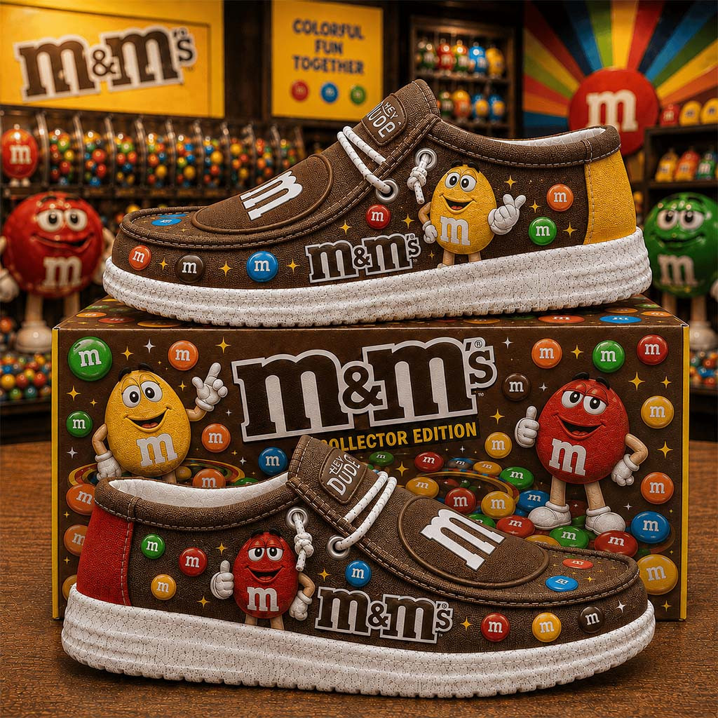 M&M's Colorful Fun Together Shoes Chocolate Candy Lover Gear Gifts For Son - Kdjoy