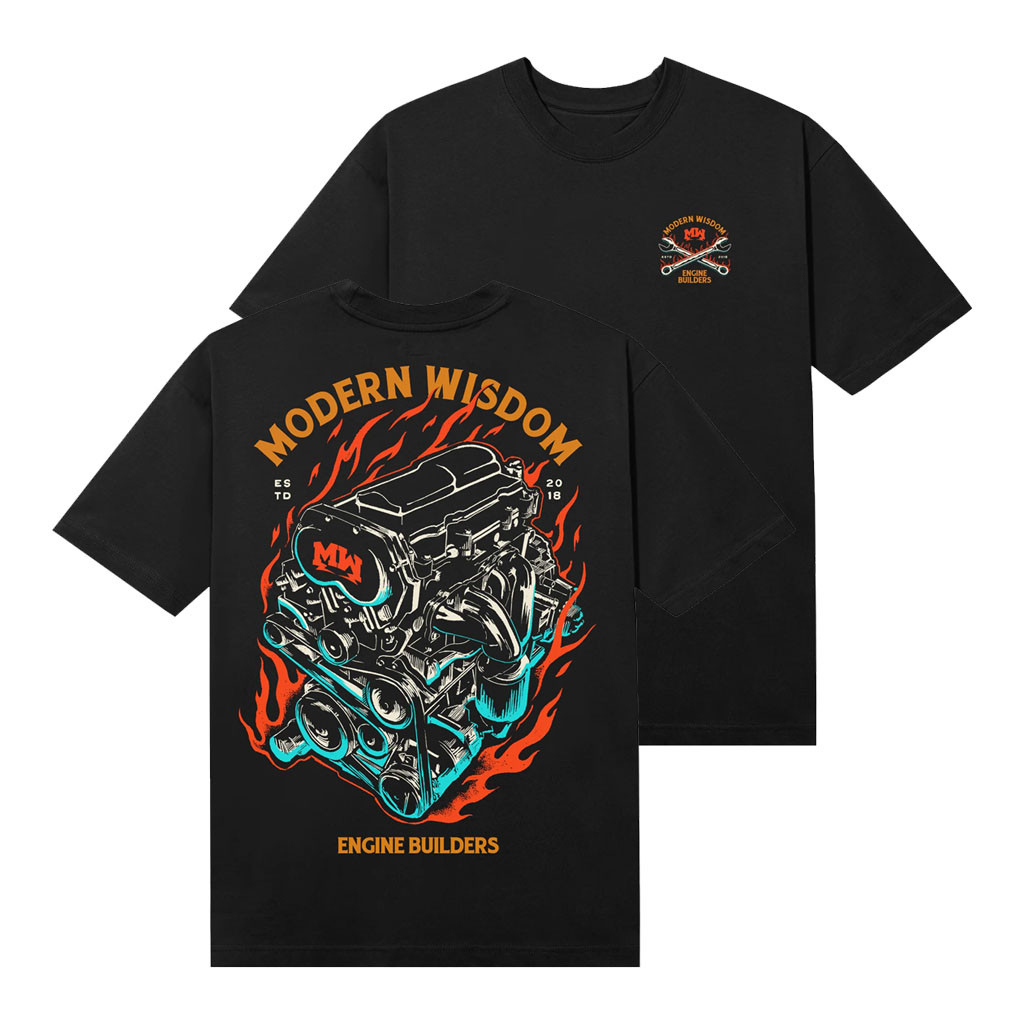 Modern Wisdom Merch 2026 MW Engine Builders T-Shirt Black Best Gift For Dad - Kdjoy Modern Wisdom Merch 2026 MW Engine Builders T-Shirt Black Best Gift For Dad - Kdjoy
