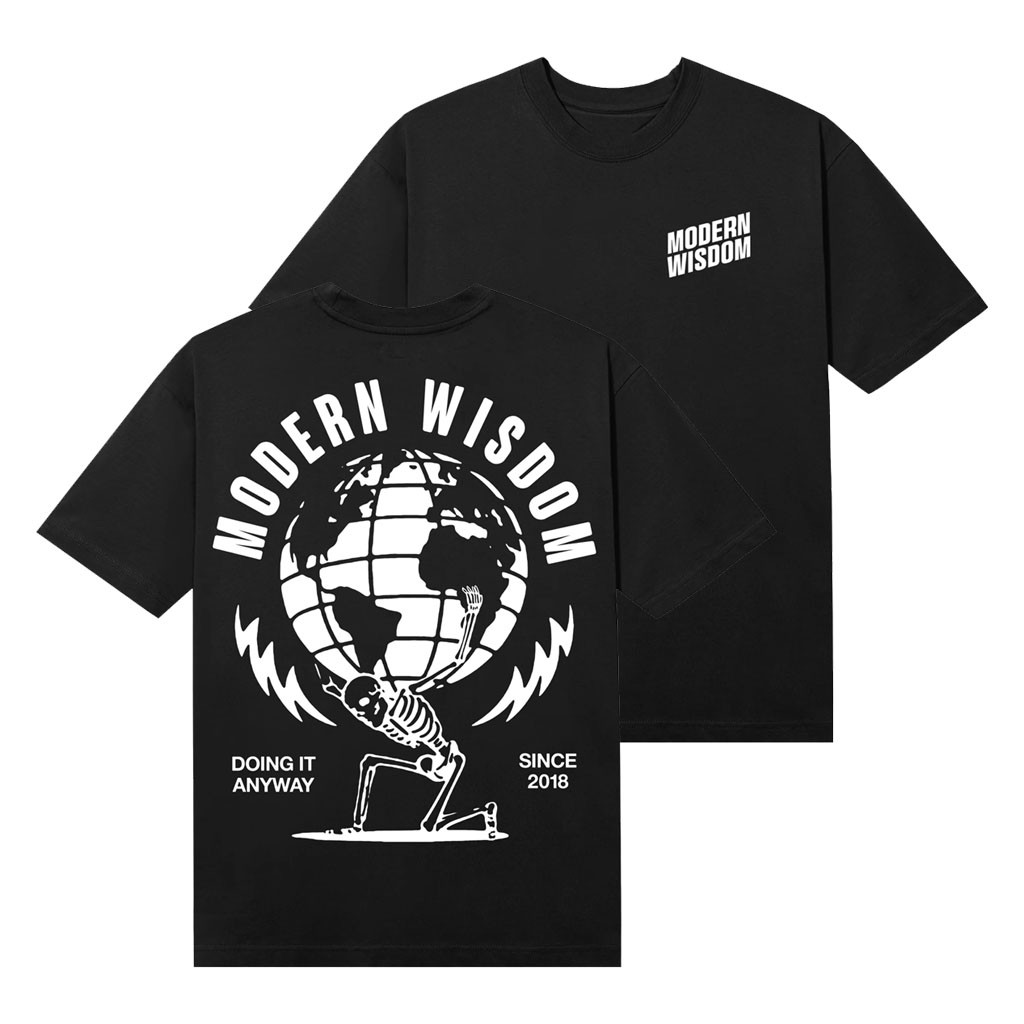 Modern Wisdom Merch 2026 Skeleton Globe Black T-Shirt Gift For Podcast Fans - Kdjoy Modern Wisdom Merch 2026 Skeleton Globe Black T-Shirt Gift For Podcast Fans - Kdjoy