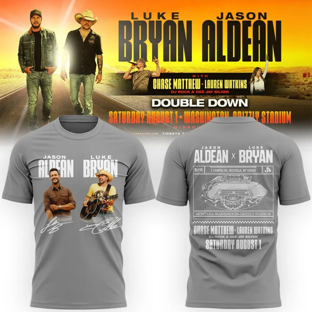 Montana Grizzlies X Jason Aldean And Luke Bryan Shirt Signature Music Fan Merch Gifts Ideas - Kdjoy