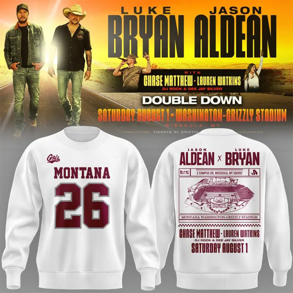 Montana Grizzlies X Jason Aldean And Luke Bryan Sweatshirt Concert Merch Gifts For Music Lover - Kdjoy