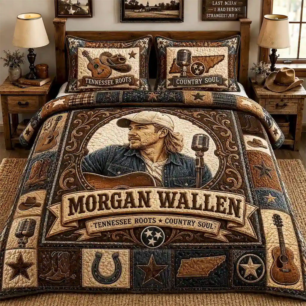 Morgan Wallen Country Soul Quilt Bedding Set Morgan Wallen Merch Present For Music Lovers - Kdjoy Morgan Wallen Country Soul Quilt Bedding Set Morgan Wallen Merch Present For Music Lovers - Kdjoy