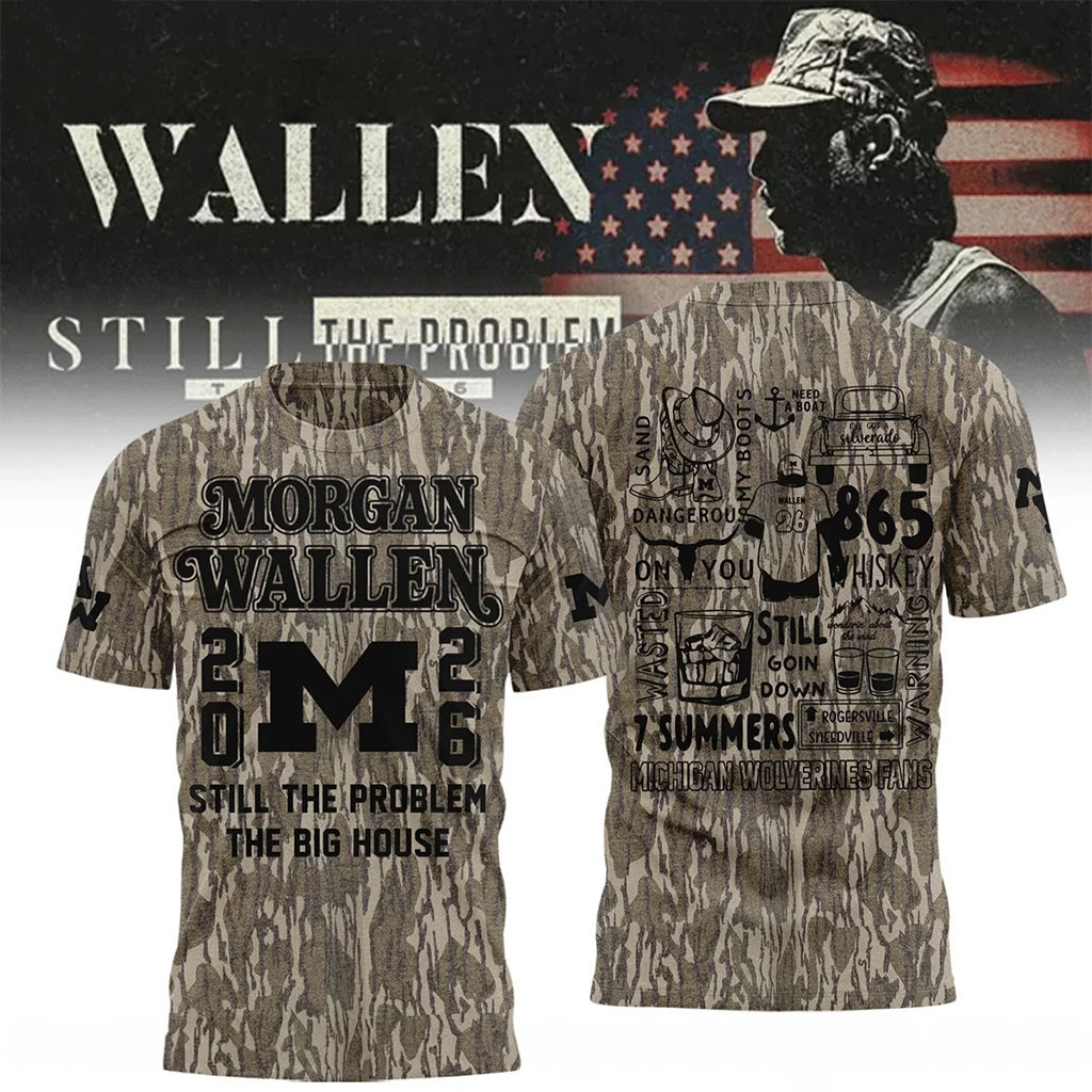 Morgan Wallen X Michigan Wolverines Football Still The Problem Tour 2026 T-Shirt MW Tour Merch - Kdjoy