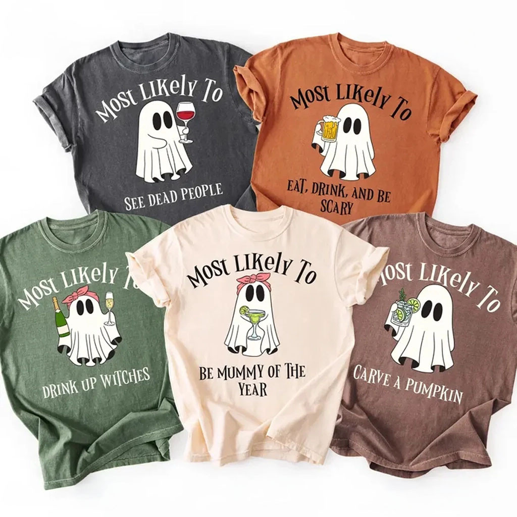 Most Likely To Funny Ghost Shirt Halloween Party Group Shirt Halloween Family Gift Ideas - Kdjoy