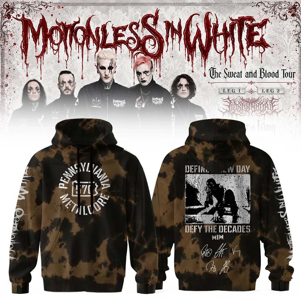 Motionless In White Merch The Sweat And Blood Tour 2026 Signature Tie Dye Hoodie Fan Gifts - Kdjoy