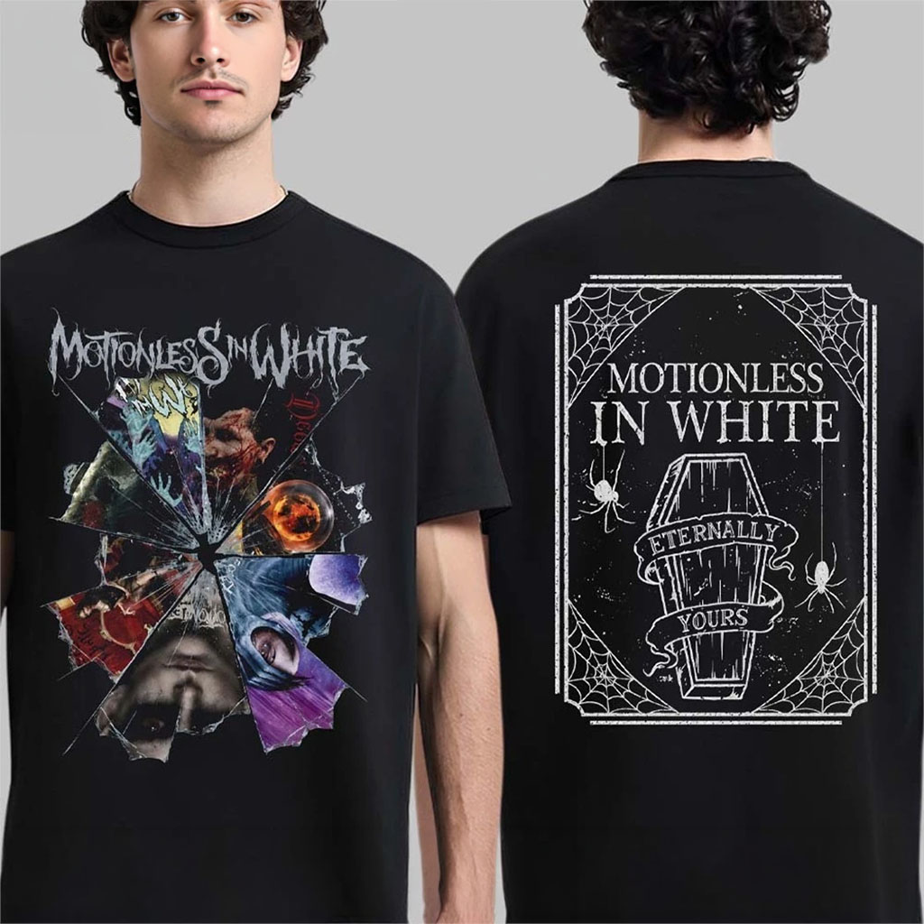 Motionless In White The Sweat And Blood Tour 2026 Merch MIW Shattered Eternally Yours T-Shirt - Kdjoy