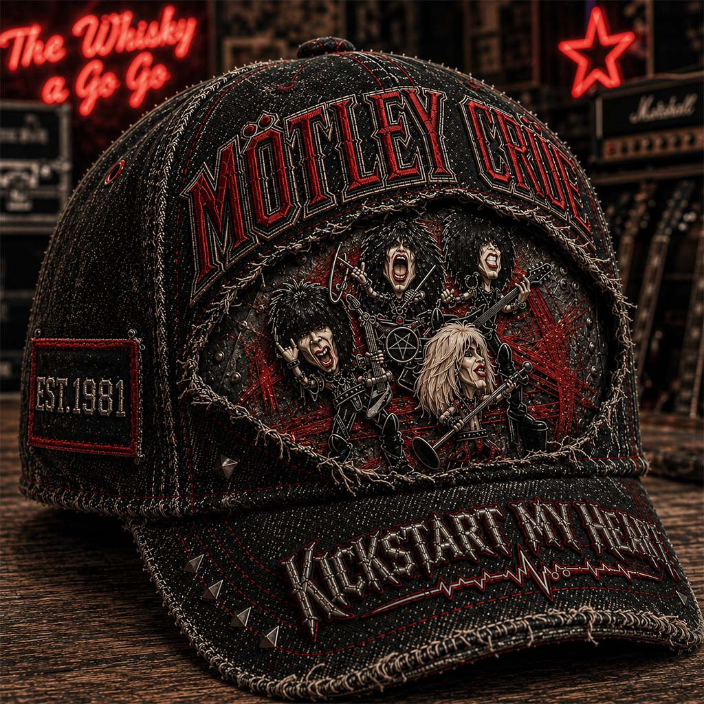 Motley Crue Kickstart My Heart Hat 2026 Motley Crue Merch Best Gift For Band Fans - Kdjoy