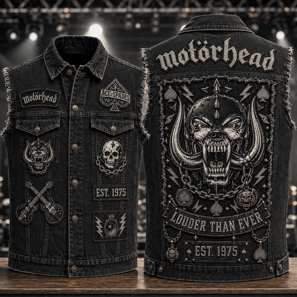 Motorhead Louder Than Ever Est 1975 Denim Vest Motorhead Merch Cool Gift For Band Fans - Kdjoy