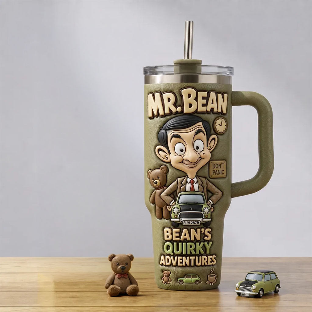 Mr Bean Embossed Teddy Bear Stanley Tumbler Mr Bean Merch Gifts For Cartoon Lovers - Kdjoy Mr Bean Embossed Teddy Bear Stanley Tumbler Mr Bean Merch Gifts For Cartoon Lovers - Kdjoy