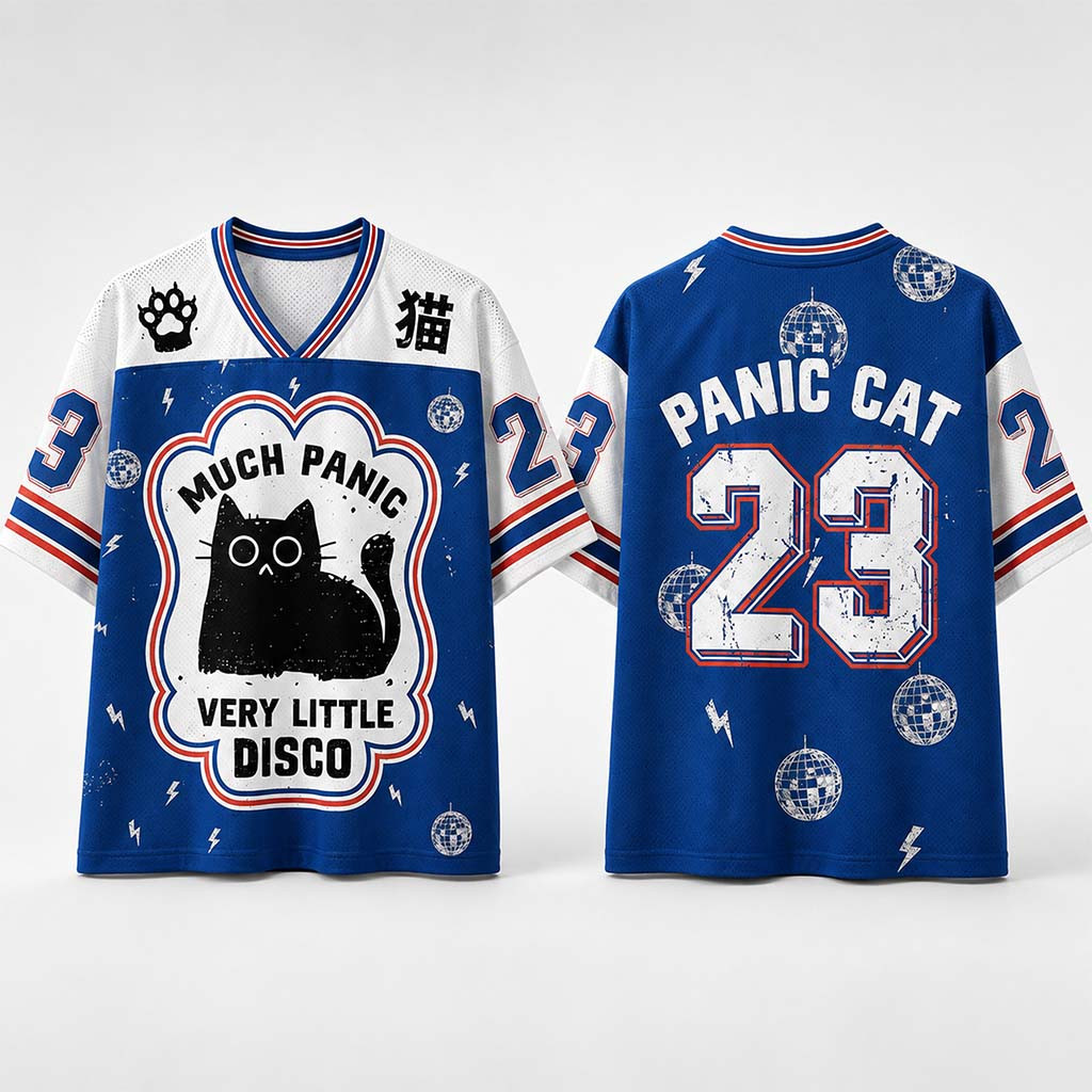 Much Panic Very Little Disco Cat Jersey #23 Funny Cat Apparel Gifts For Besties - Kdjoy