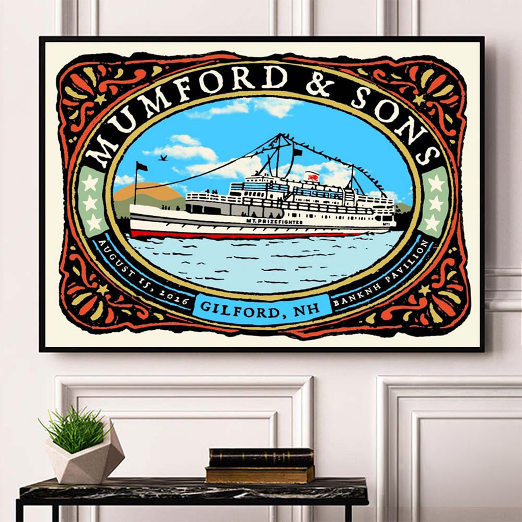 Mumford And Sons Gilford NH 2026 Venue Poster Mumford And Sons Merch Gifts For Rock Fan - Kdjoy