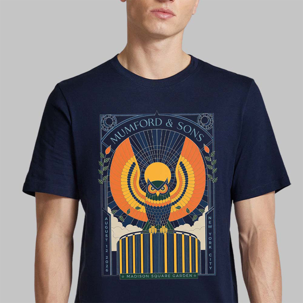 Mumford And Sons Merch New York City 2026 Night 2 Event Navy T-Shirt Gifts For BFF - Kdjoy