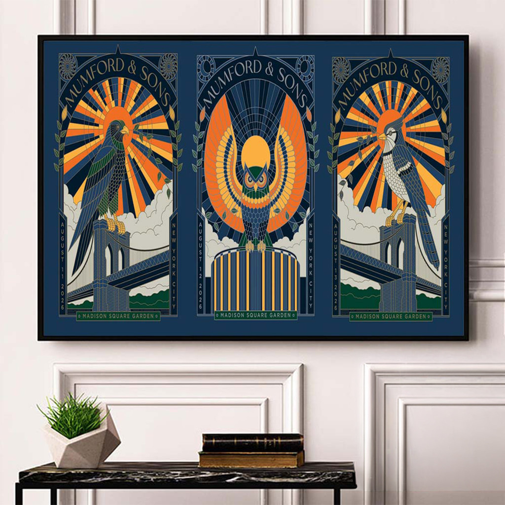 Mumford And Sons New York City 2026 Night 1 2 3 Combined Event Poster Mumford And Sons Merch - Kdjoy